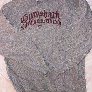 Gymshark Grey Crewneck Sweatshirt with Burgundy Logo